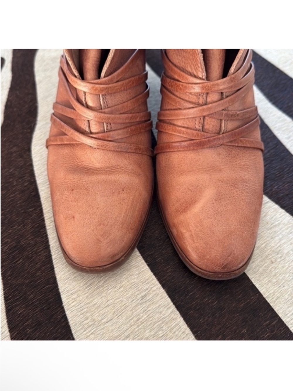 Bernardo Felicity leather Heeled ankle boots/booties Sz 8 cognac brown Slip on - Picture 3 of 9